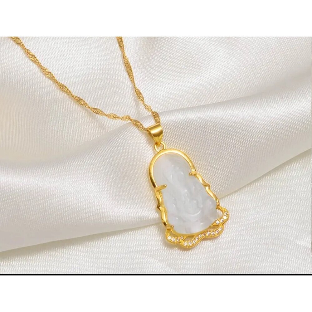 Buddha Necklace white 18inch